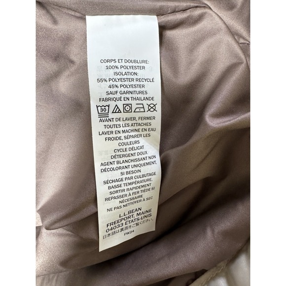 L.L. Bean Mountain Classic Puffer Jacket Taupe Brown/Gray Birch Women's Small - Picture 11 of 11